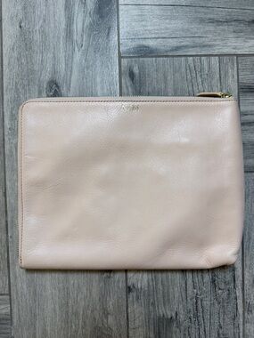 Mark & Graham Blush Leather Zip Pouch